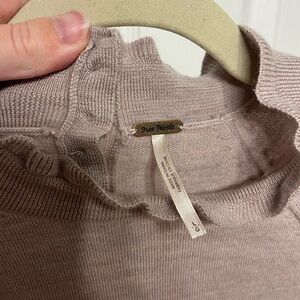 Free People Dusty Pink Ribbed Turtleneck Sweater